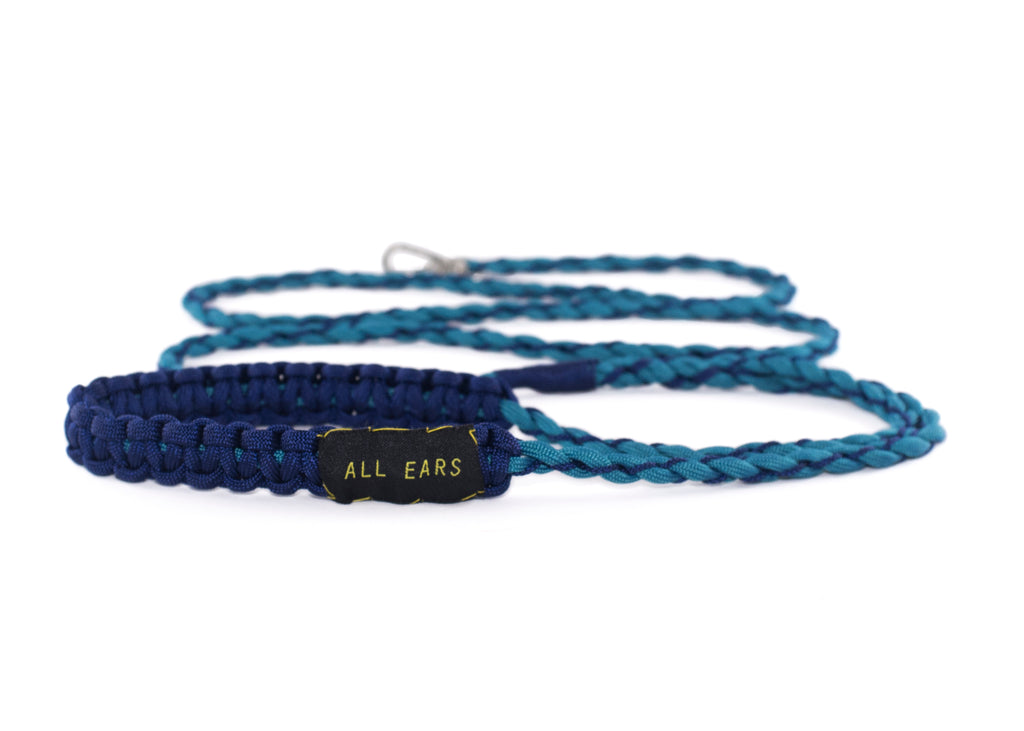 Cat Leash Braided Paracord 550 - Teal and Midnight Blue